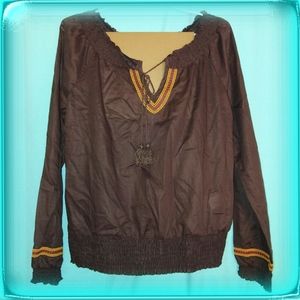Miley Cyrus Max Azria Navajo embroidered tunic oak